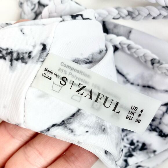 Zaful marbled bikini top with braided straps 4 - Picture 4 of 6